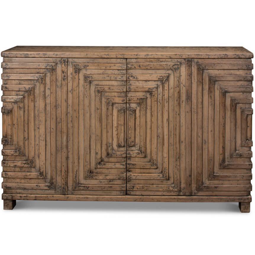 Credenza rustica geometrica in legno