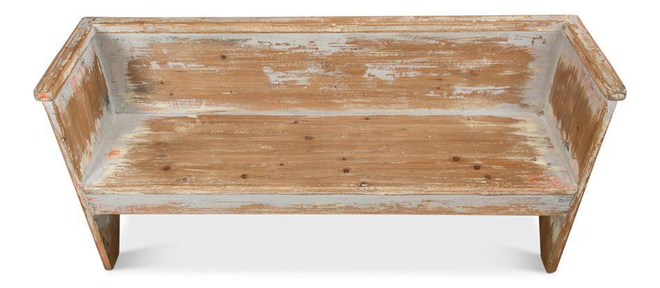 Panca rustica in legno grigio lavato