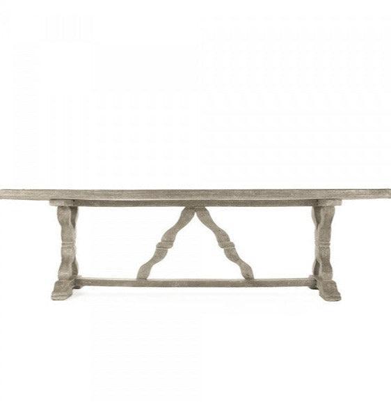 Tavolo rustico da esterno in legno grigio europeo