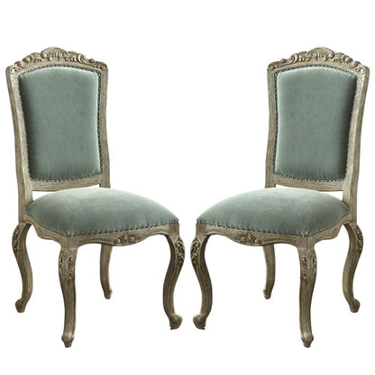 Sedia da pranzo in velluto Celadon Nantes