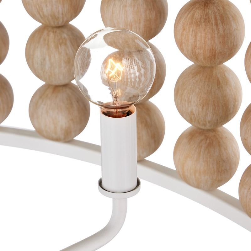 Lampadario con perline in legno di arenaria