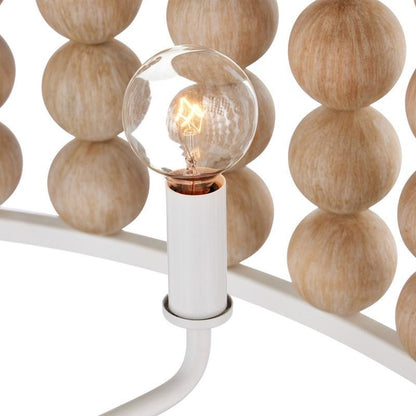 Lampadario con perline in legno di arenaria