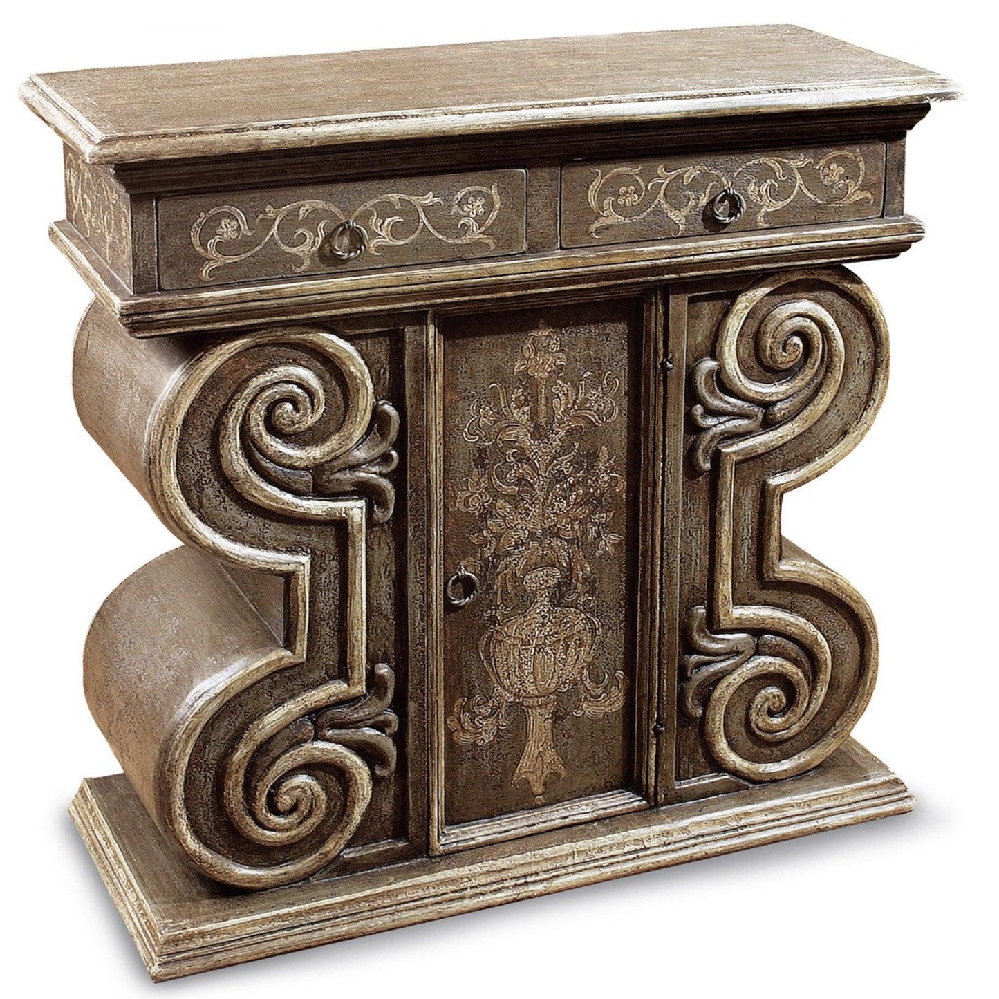 Tavolo consolle con porta segreta Leonardo Scroll Art