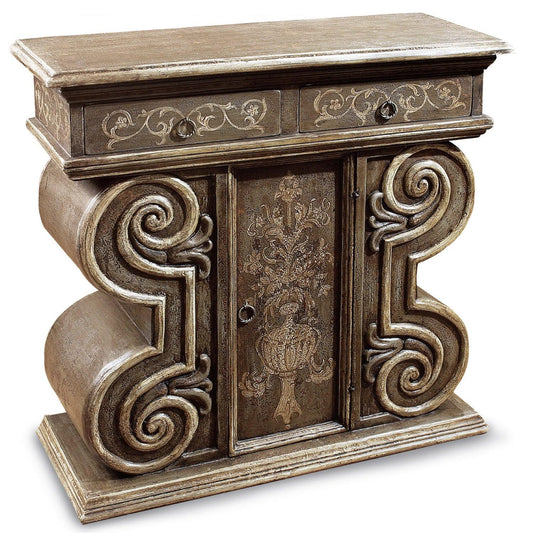 Tavolo consolle con porta segreta Leonardo Scroll Art