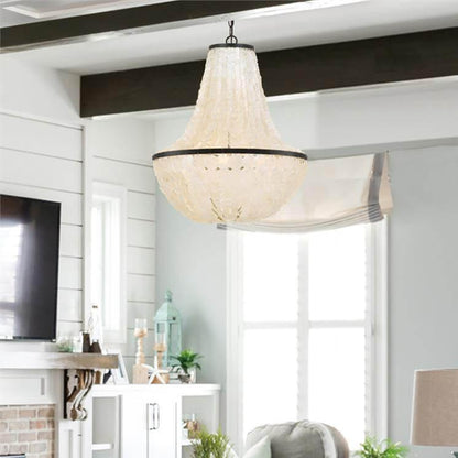 Lampadario Impero con disco luminoso scintillante