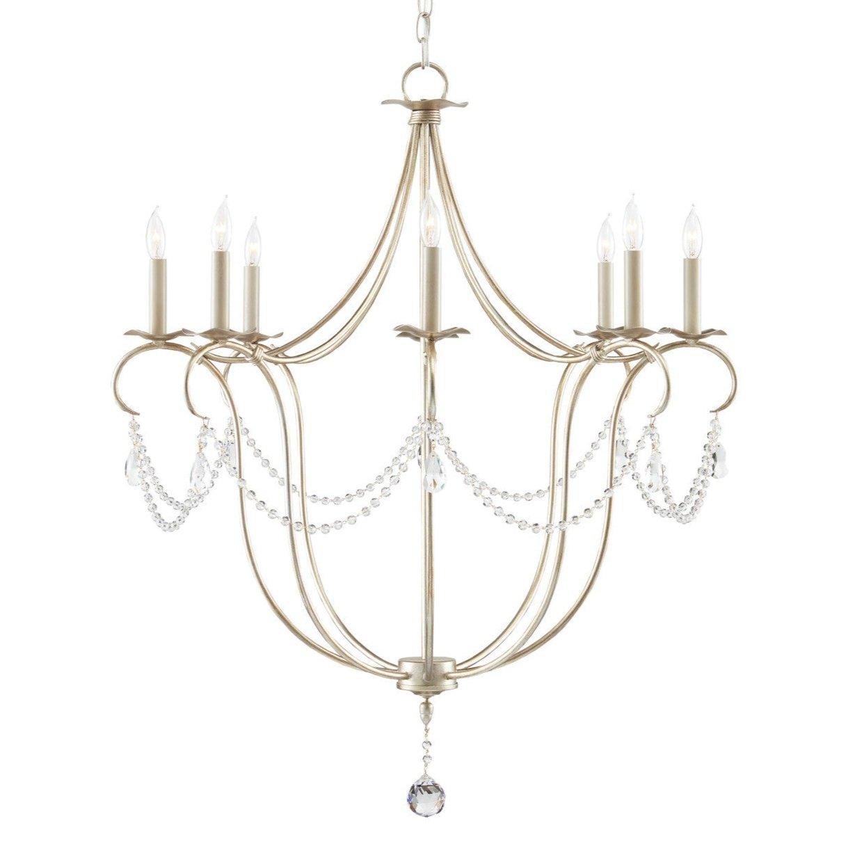 Lampadario a festoni di cristallo