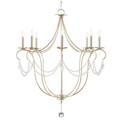 Lampadario a festoni di cristallo