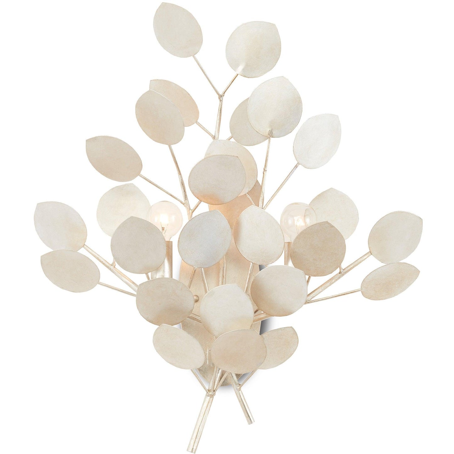 Applique da parete a petalo d'argento