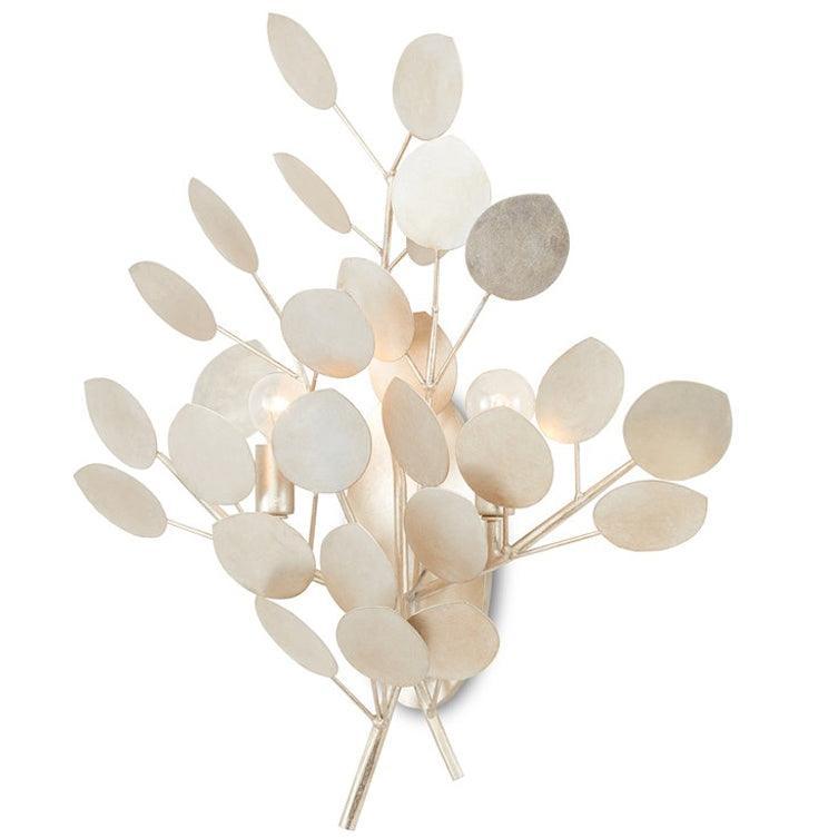 Applique da parete a petalo d'argento