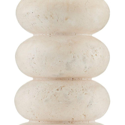 Lampada da tavolo in travertino impilato