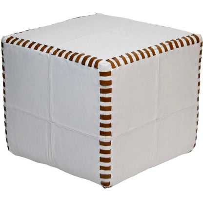 Cubo in pelle nera cucita