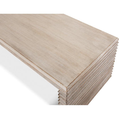 Tavolino da caffè a coste grigio pietra