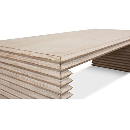 Tavolino da caffè a coste grigio pietra