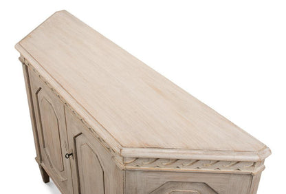 Credenza in legno intagliato grigio pietra Wrenn
