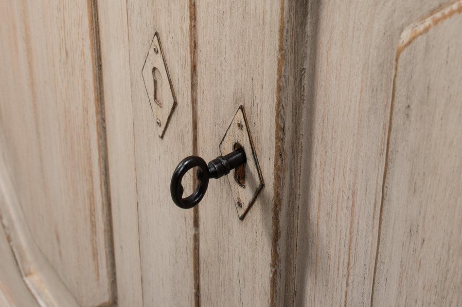 Credenza in legno intagliato grigio pietra Wrenn