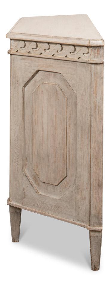 Credenza in legno intagliato grigio pietra Wrenn