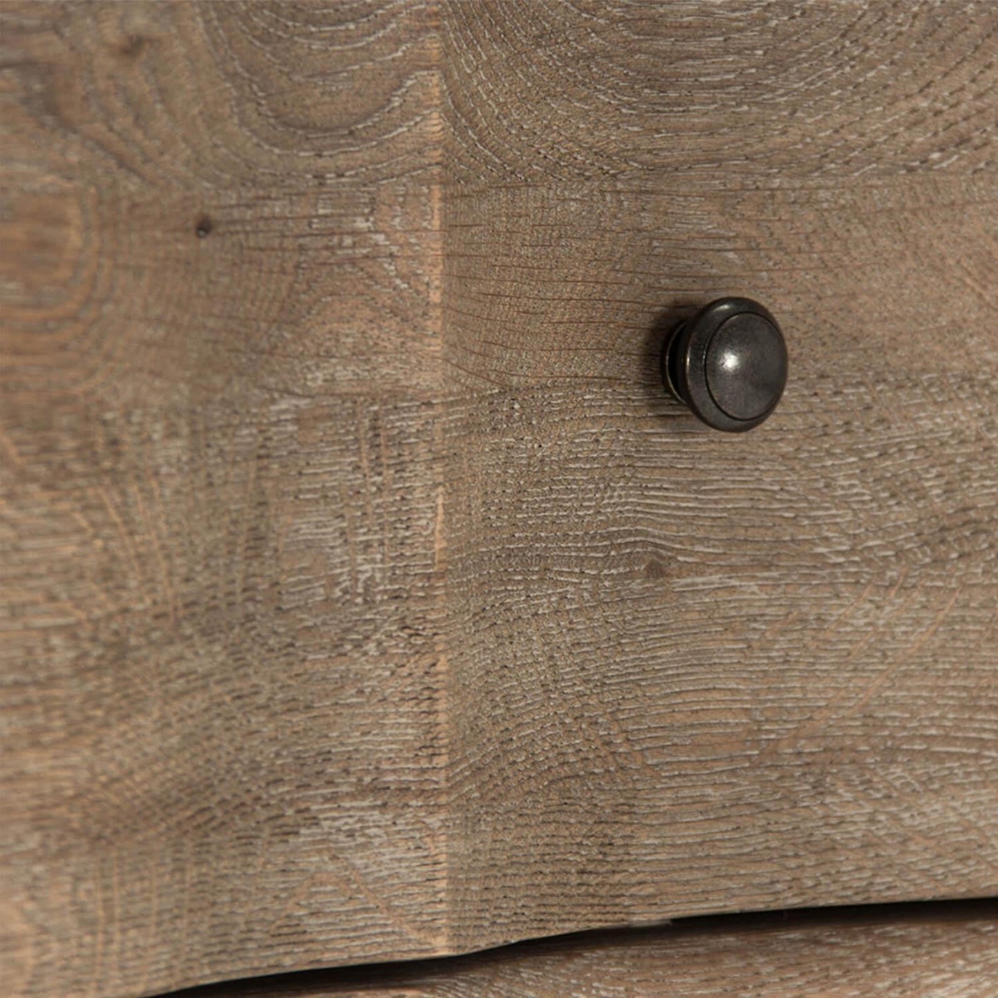 Cassettiera in rovere grigio con piano in pietra