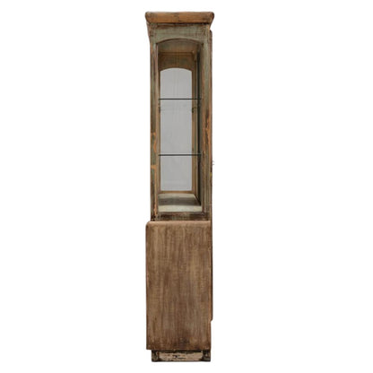 Vetrina vintage in vetro e legno francese Sage, circa 1930