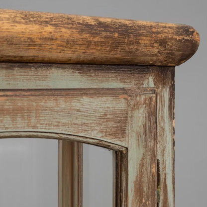 Vetrina vintage in vetro e legno francese Sage, circa 1930