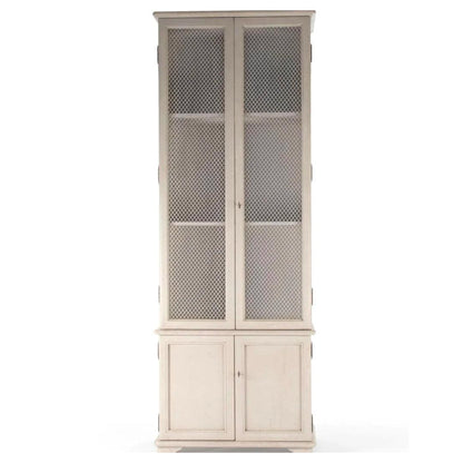 Mobiletto alto in stile country francese color crema