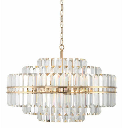 Lampadario in cristallo sfaccettato a più livelli