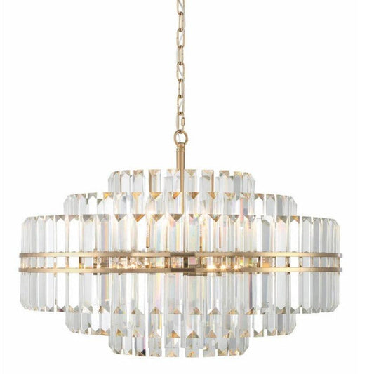 Lampadario in cristallo sfaccettato a più livelli