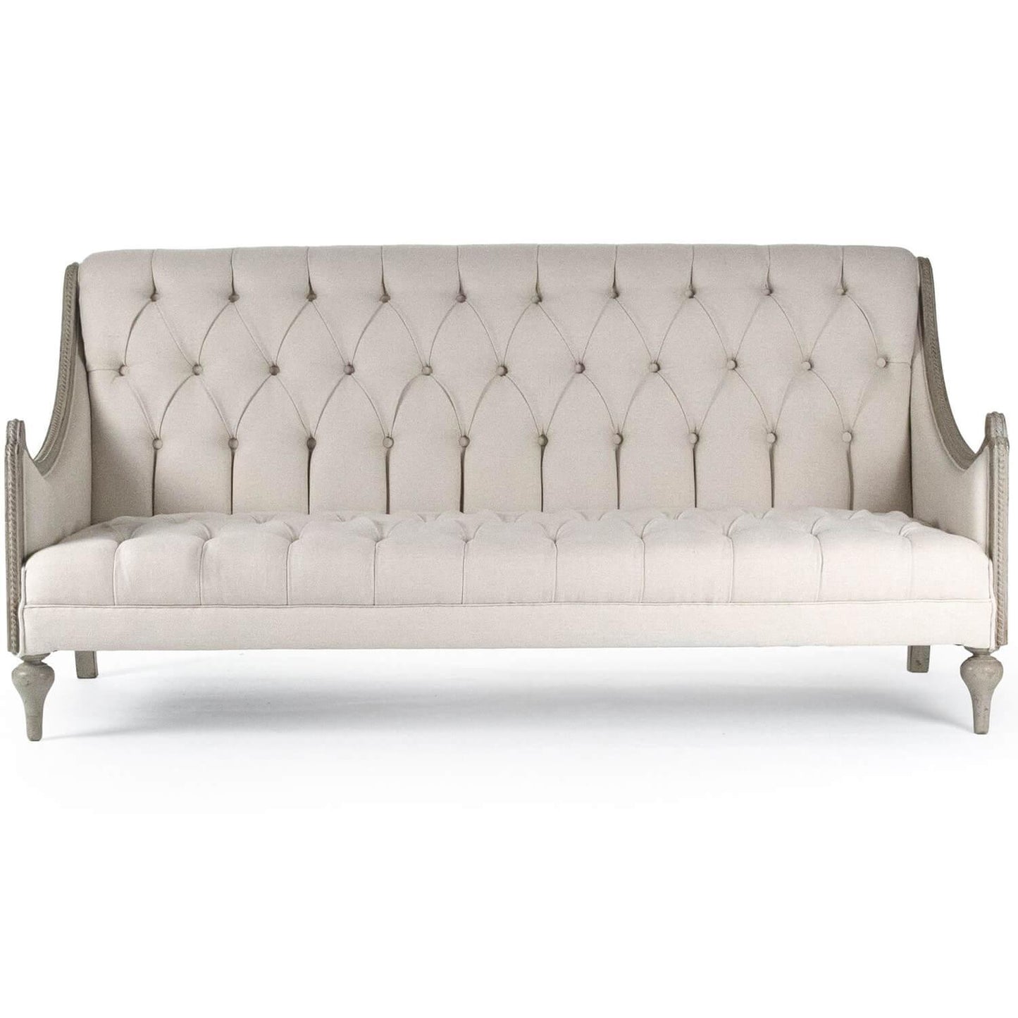 Divano da salotto francese trapuntato