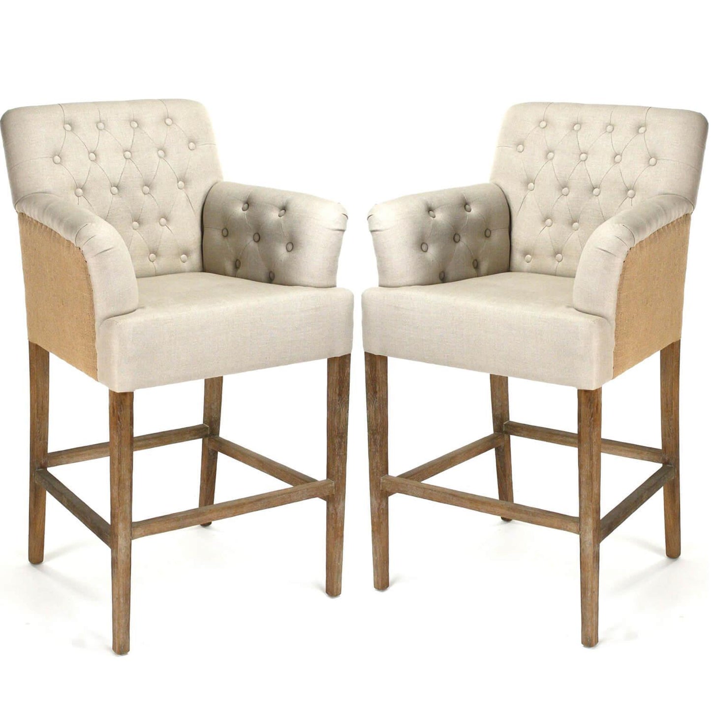 Sgabelli da bar in iuta trapuntata