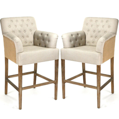 Sgabelli da bar in iuta trapuntata