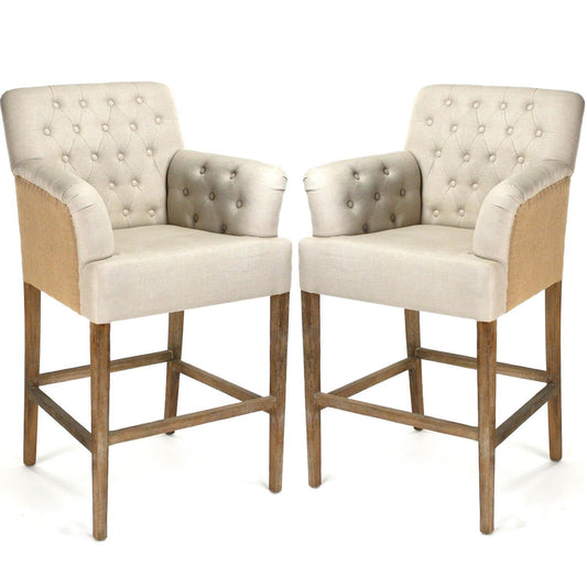 Sgabelli da bar in iuta trapuntata