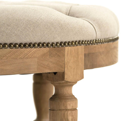 Pouf rotondo trapuntato in stile provenzale