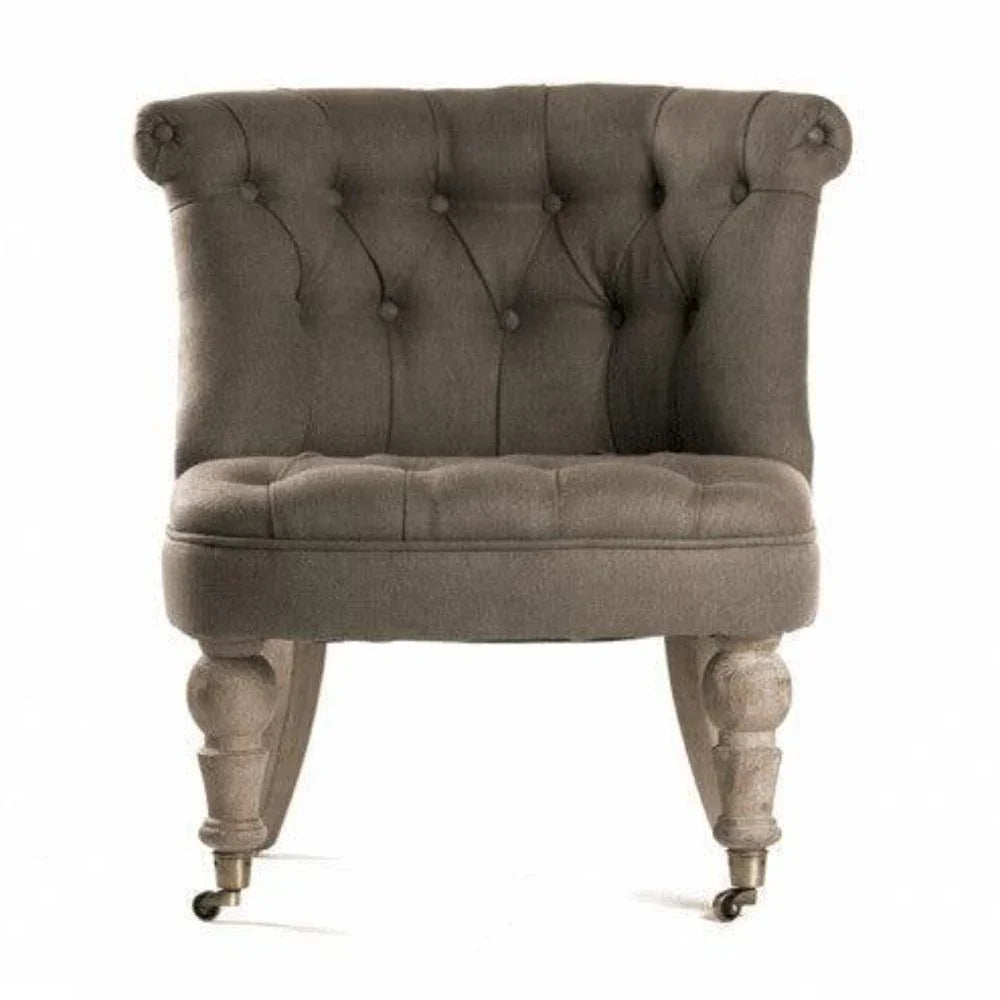 Poltrona pantofola trapuntata color melanzana