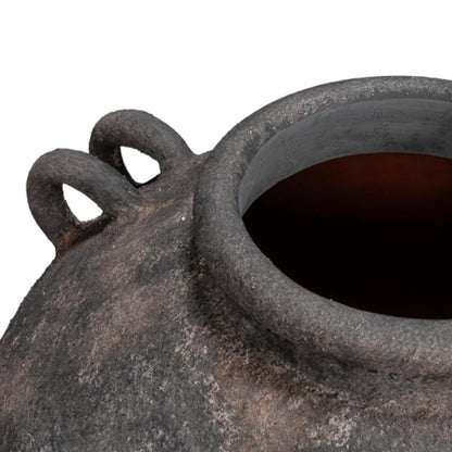 Vaso decorativo in ceramica screziata color terra