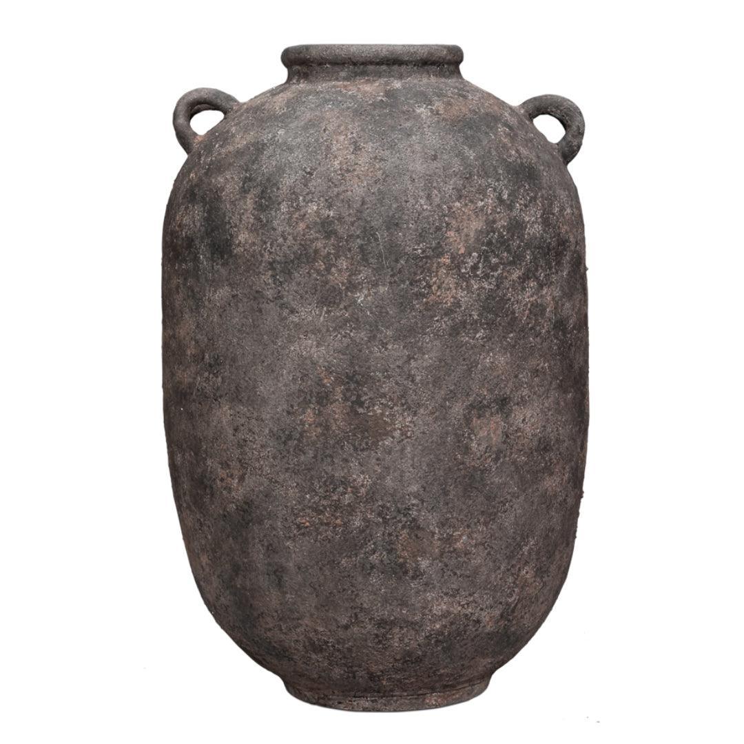 Vaso decorativo in ceramica screziata color terra