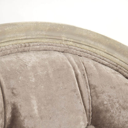 Sedia laterale con medaglione e schienale rotondo in velluto