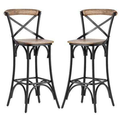 Sgabello da bar industriale in legno e metallo Vigneault