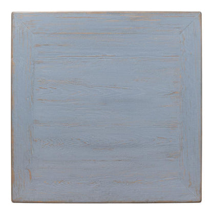 Tavolino da caffè vintage in stile fattoria blu con assi di legno