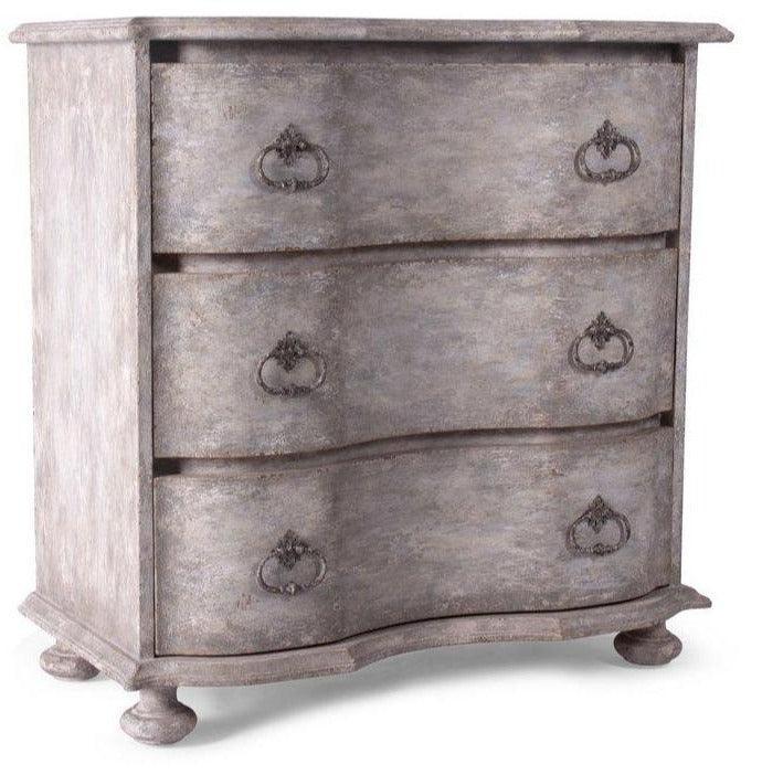 Comodino vintage con frontale curvo