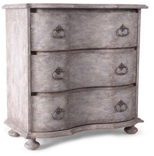 Comodino vintage con frontale curvo