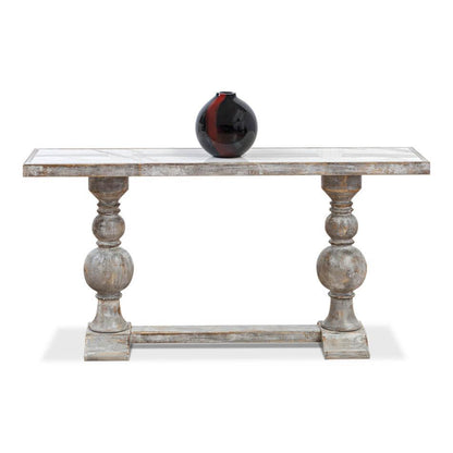 Consolle vintage con piano in porcellana grigia