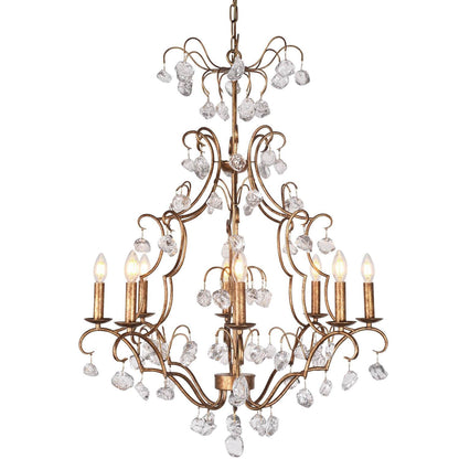 Lampadario di cristallo vintage in stile parigino