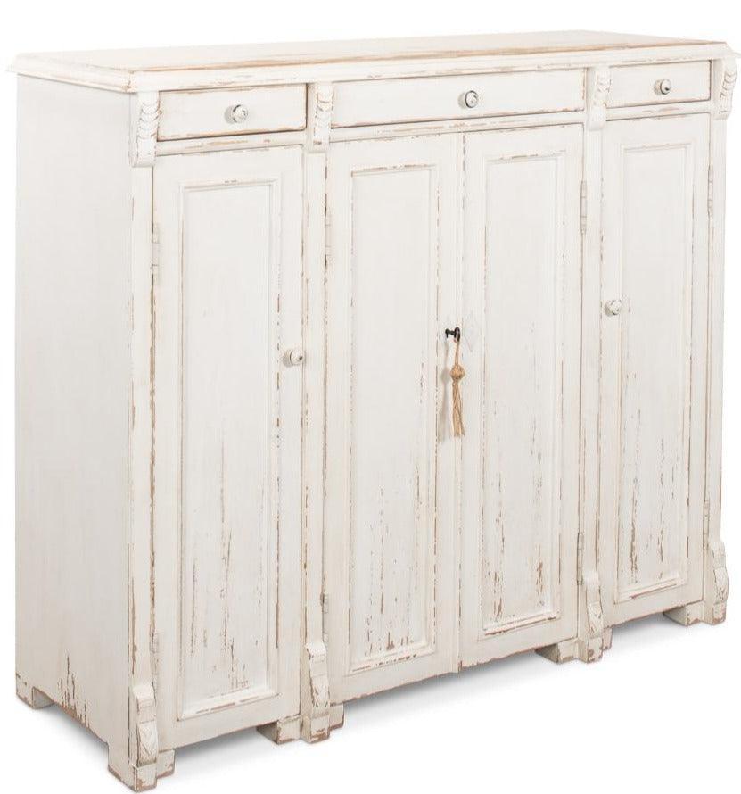 Credenza vintage in stile country francese bianca