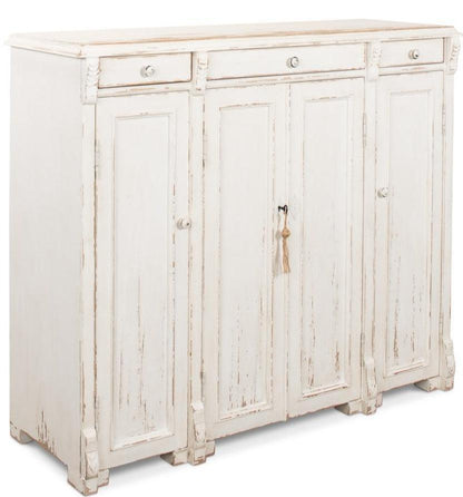 Credenza vintage in stile country francese bianca