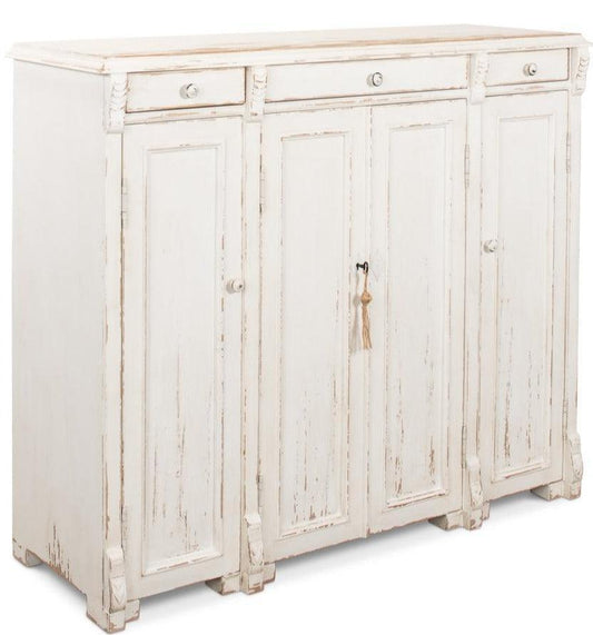 Credenza vintage in stile country francese bianca