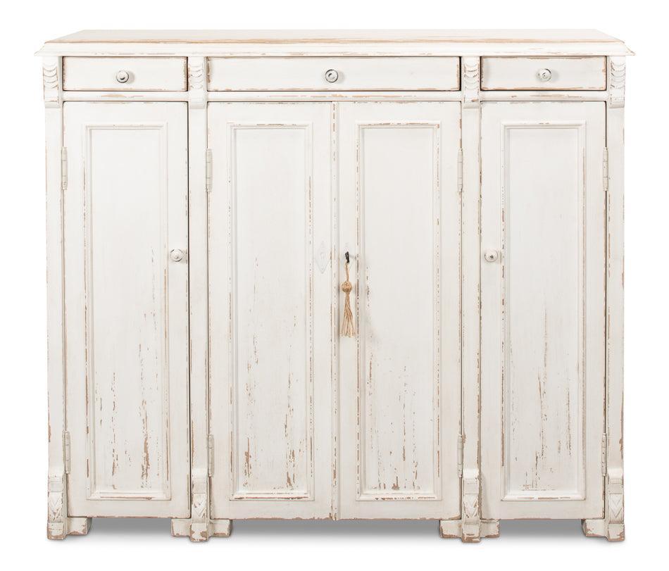 Credenza vintage in stile country francese bianca