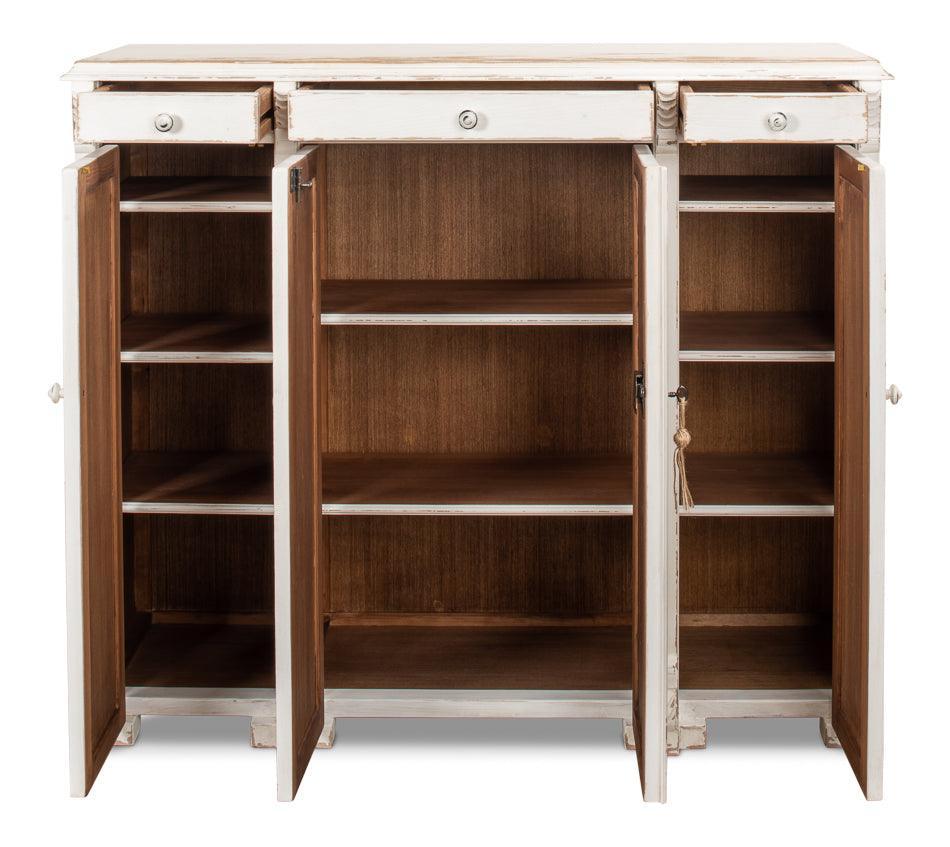 Credenza vintage in stile country francese bianca