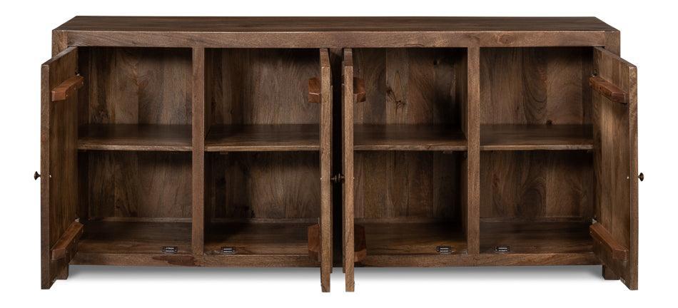 Credenza rustica a 4 ante in noce