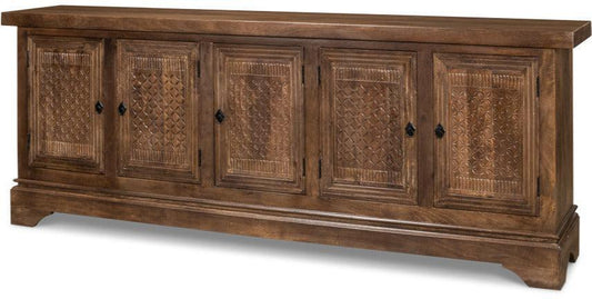 Credenza rustica a 5 ante in noce