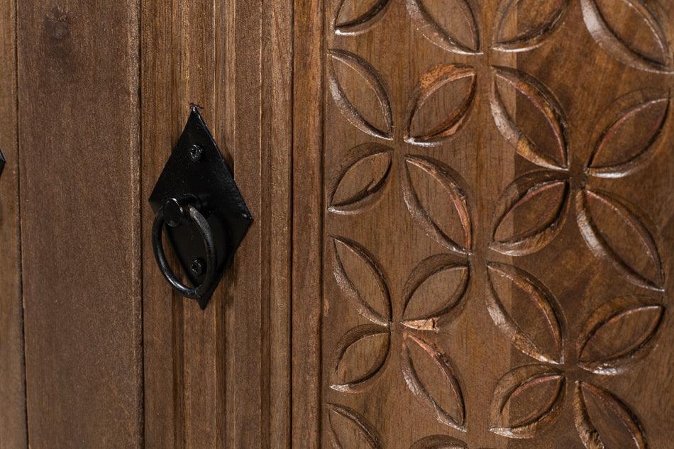 Credenza rustica a 5 ante in noce