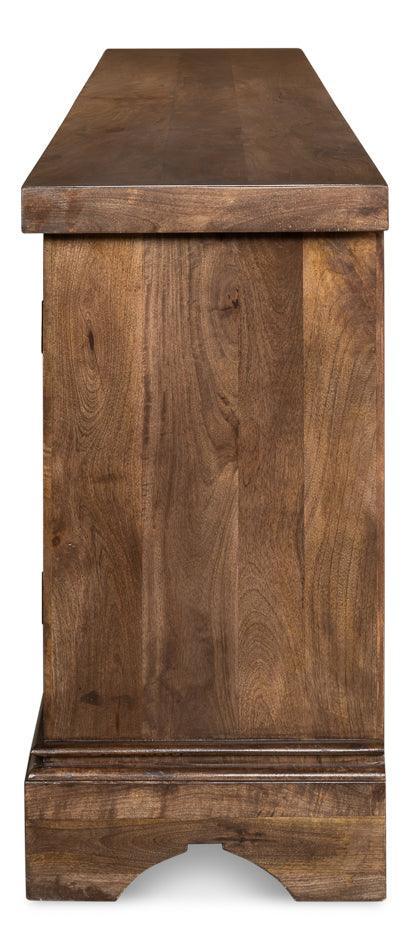 Credenza rustica a 5 ante in noce